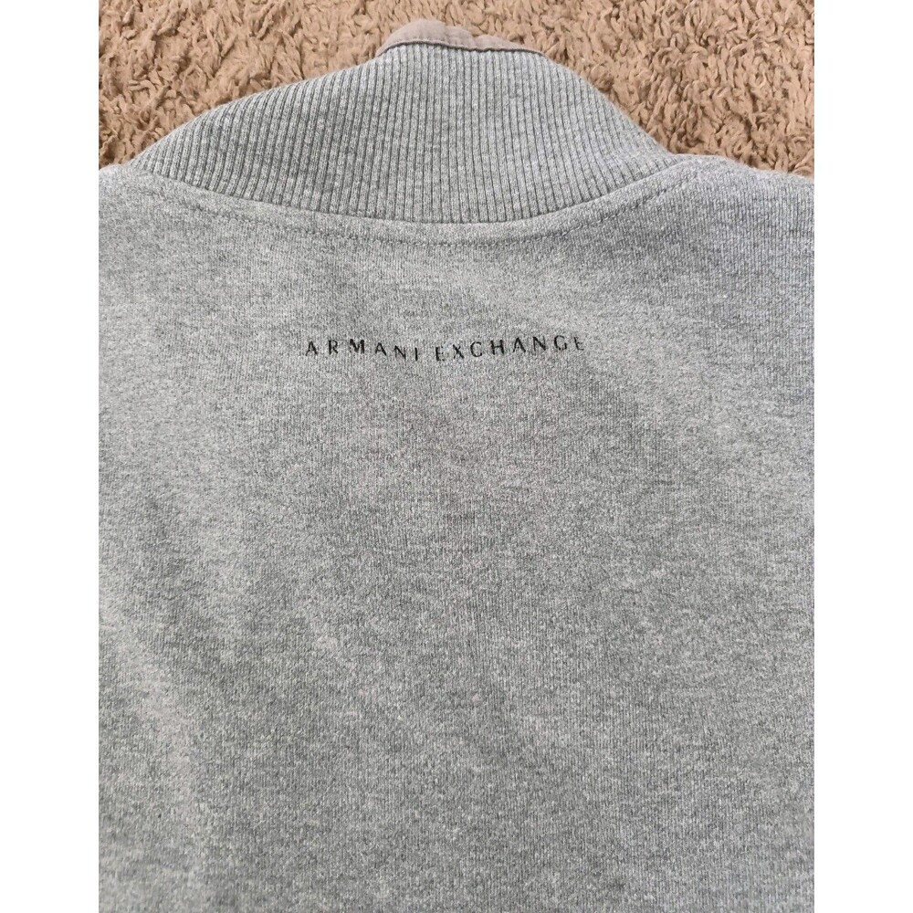 Armani Exchange Pullover Sweatshirt Half Zip Gray Pockets Men's 2XL - Picture 5 of 7